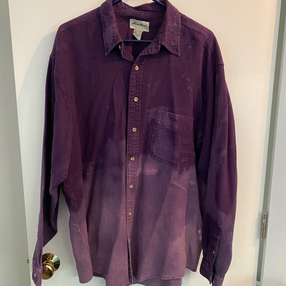 Eddie Bauer Dyed Waffle-knit Button Down - Men’s XLT